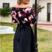 Rochie neagra cu imprimeuri florale Seleny